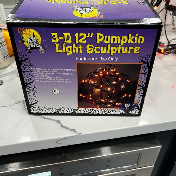 Vintage Halloween 3- D 12” Light Sculpture Pumpkin - Picture 3 of 14